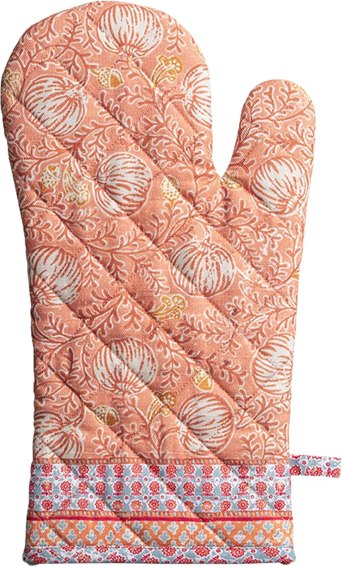 Maison d'Hermine Oven Gloves 100% Cotton Oven Mitt (7" x 13", Pack of 1) | With Loop Heat Resistant BBQ Cooking Gloves Baking Kitchen Handling Hot Pans Thanksgiving Christmas - Harvest Festival