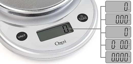 Ozeri® Pronto® Kitchen and Food Scale with Variable Graduation Technology® | Recognized by experts -- Winner of awards from the Food Network, The New York Times’ Wirecutter, CNN Underscored, and others.