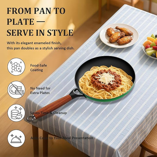 YUTANN Cast Iron Frying Pan 10 Inch - Non Stick Skillet with Diamond Pattern, Pre-Seasoned, PFAS/PFOA Free, Easy to Clean, Detachable Handle, Great for Indoor and Outdoor Cooking