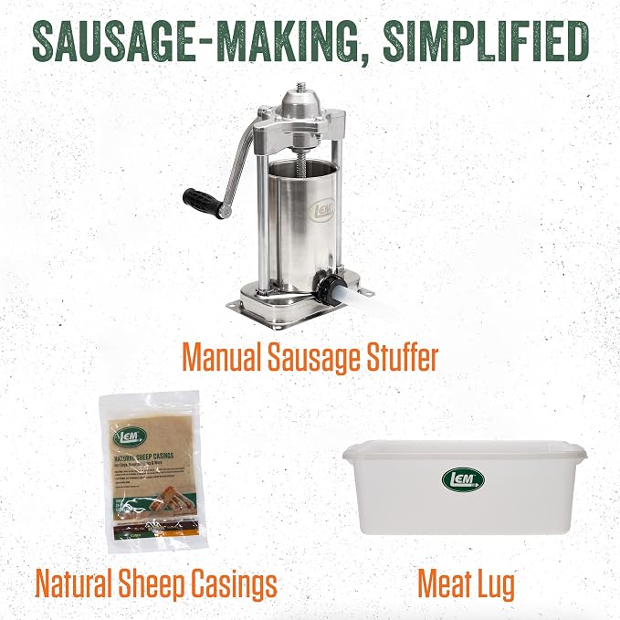 LEM Products Backwoods Garlic Chili Pepper Fresh Sausage Seasoning, 15 oz | Pre-Measured Seasoning for Wild Game and Domestic Meat, Seasons Up to 25 Pounds of Meat for Homemade Sausages