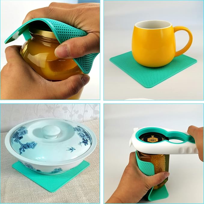 Otstar Jar Opener Bottle Opener and Can opener for Weak Hands,Seniors with Arthritis, Elderly, Jar Lid Opener Gadgets with Rubber Jar Opener Gripper Pad and Corkscrew Opener