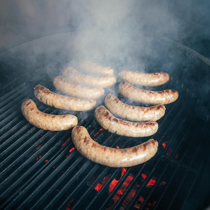 Bearded Butchers Chipotle Bratwurst DIY Kit – Smoky & Savory Brats – Includes Chipotle Seasoning, High-Temp Cheddar Cheese & 32mm-35mm Natural Hog Casings for Up to 25 lbs Meat