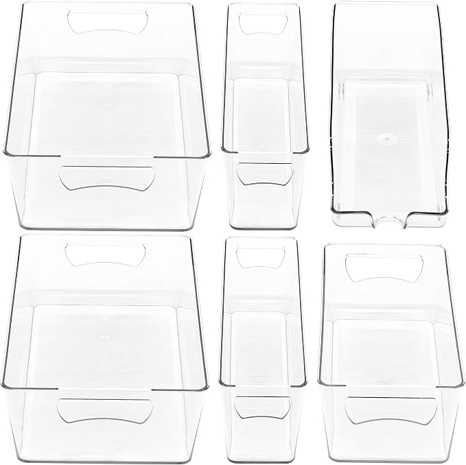 Simple Houseware Refrigerator Storage Organizer Bins, Assorted Set of 6