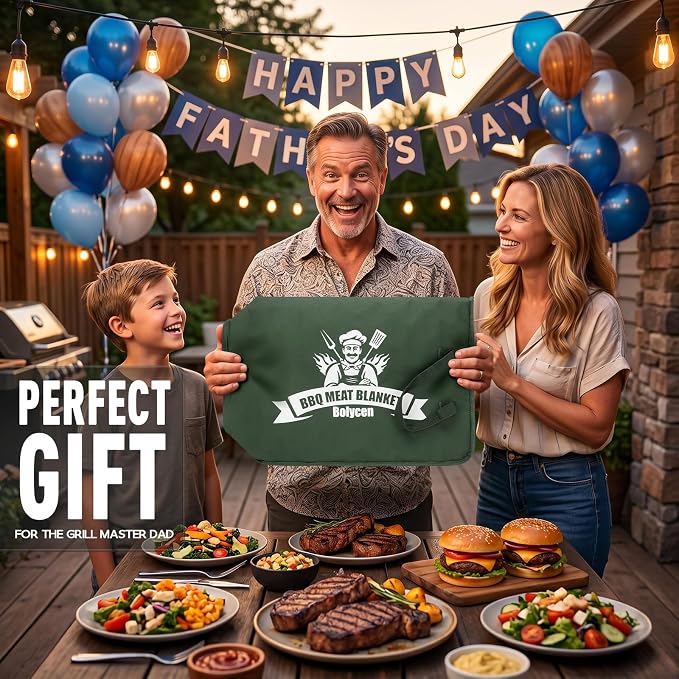 Upgraded BBQ Blanket for Resting Meat -Smoker Accessories Insulated Meat Resting Bag with Wide Mouth for Brisket/Steak/Pork Shoulder/Turkey - BBQ Accessories Grilling Gifts for Men (Green, 23inch)