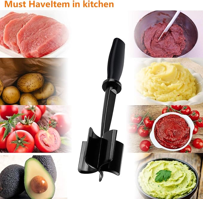 Meat Chopper, Ground Meat Chopper Utensil, Multifunctional Heat Resistant Masher and Mix Chopper for Hamburger Meat, Ground Beef, Turkey and More, Nylon Hamburger Chopper Utensil Non Stick Cookware