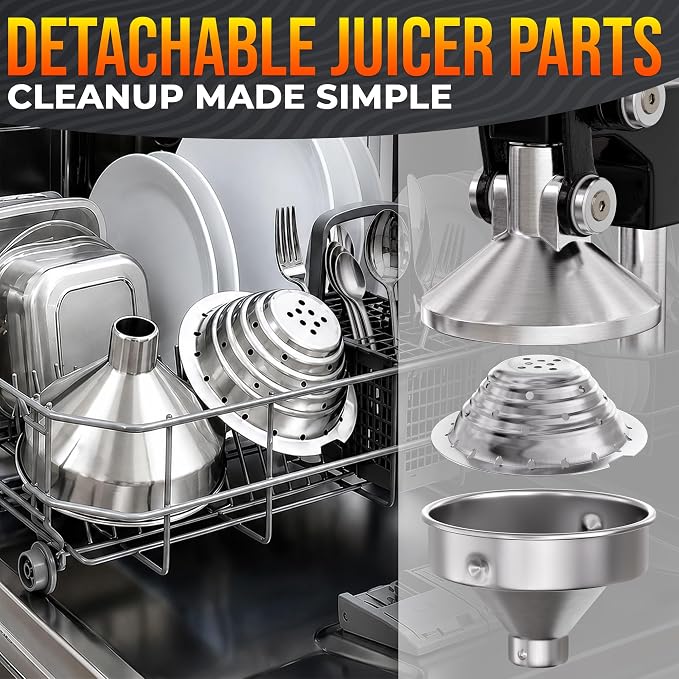 Cast Iron Juicer Hand Press, Heavy-Duty Squeezer, 304 Stainless Steel Bowl – One Pull Extracts Full Juice – Manual Citrus Press Juicer & Orange Squeezer for Lemon, Lime & Lemonade at Home Bar (Black)