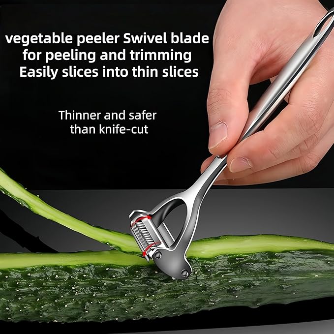 Multifunction Vegetable Peeler Julienne Peeler for Kitchen | stainless steel 2 in 1 julienne vegetable peeler for potato ，cabbage，carrot，cucumber，fruit
