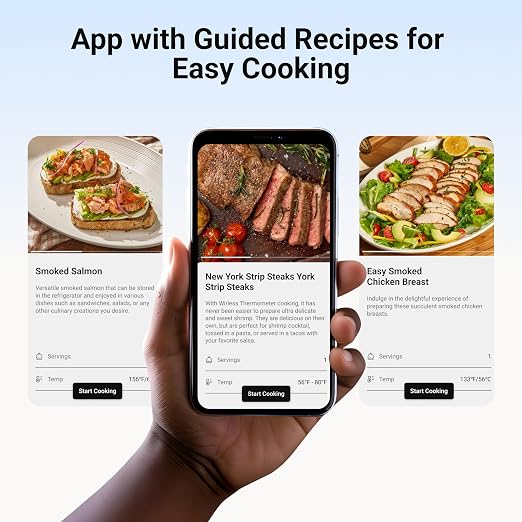 ThermoMaven Smart Bluetooth Wireless Meat Thermometer with WiFi App | Standalone Base, Ultra-Thin Probe, NIST ±0.5°F Accuracy, Real-Time Alerts, BBQ Grill Oven Kitchen, Steak Chicken Turkey Pork