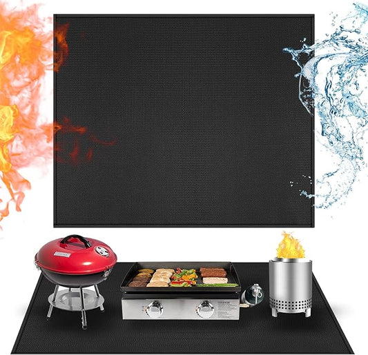 Heat Resistant Mats for Countertop fits Tabletop Grill, 36x30x0.04in, Black | 1022℉ Fireproof grill mat for countertop/table protection, fits gas/charcoal grills, pizza ovens, fits Blackstone & Ninja