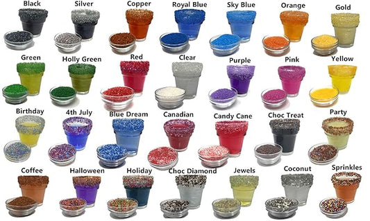 Snowy River Pearl Cocktail Sugar - Vibrant Naturally Colored Sugar for Cocktail Rimming, Baking & Decorating, Medium Crystal (6oz Bottle, Large Crystal)