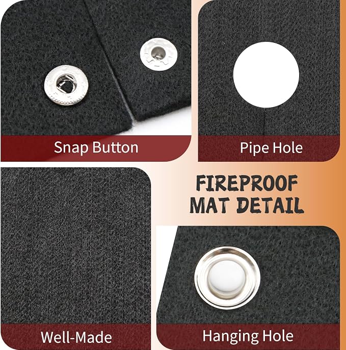 kaidun Welding Blanket Fireproof for Soldering Plumbing, 2 Pack 12'' x 12'' | Opening Shape, Welding Blanket, Heat Shield Mat, Fire Flame Resistant Cloth, for Brazing Copper Pipe, HVAC Torch Protector