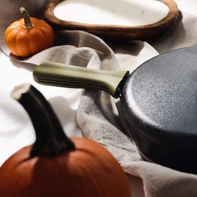 Greater Goods Silicone Handle Cover Designed for Greater Goods Cast Iron Skillet and Griddle, Moss Green