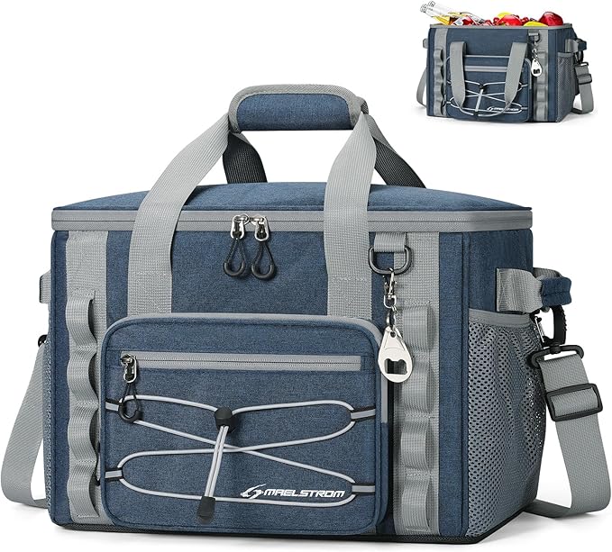 Maelstrom 30/40 Can Soft Cooler Bag, Leakproof Insulated Ice Chest | 24h Cold (With Ice), 5-Layer Insulation, Multi-Pockets ,Lightweight,Perfect For Camping, Beach, Hiking, Kayaking, Road Trips