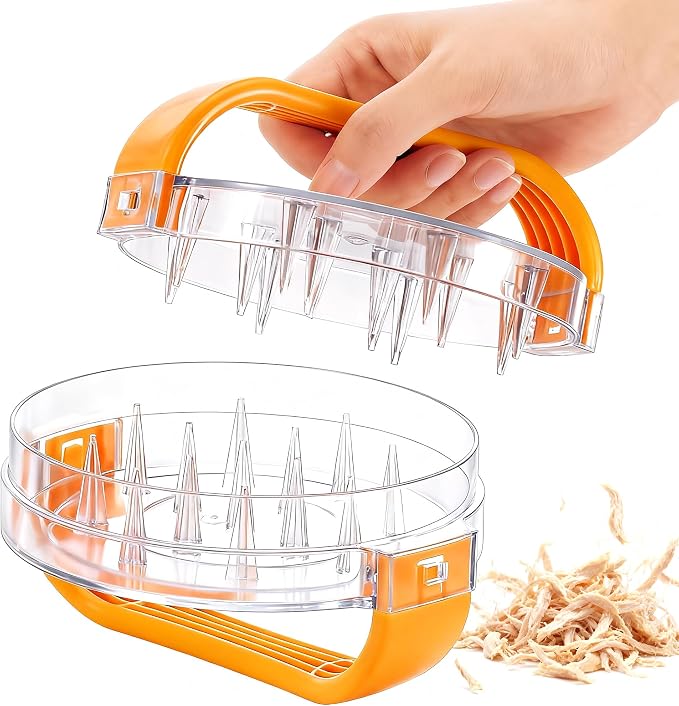 NonSlip Chicken Shredder Tool Twist, Clear Meat Shredder | NonSlip Twist Shredding in Seconds, No Spike Broken, Visible Shredding for Chicken Breast Meat Beef, Time Saver, BPA Free