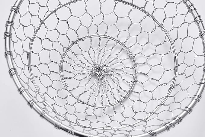 Stainless Steel Spider Strainer Asian Kitchen Mesh Wok Strainer Wire Food Cooking Skimmer Basket, 6-Inch, Hand-Made