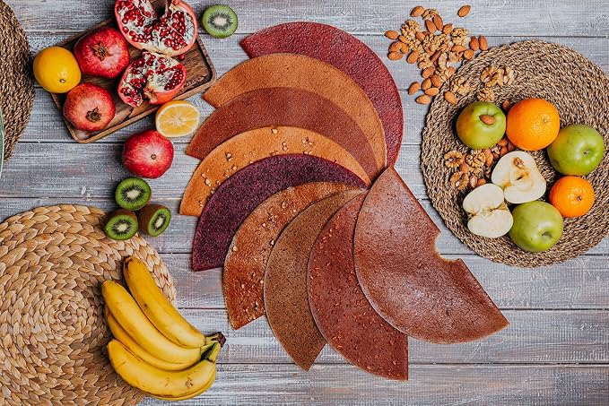 4 Fruit Leather Silicone Dehydrator Sheets with EDGES - NON-Toxic for Nesco Round Dehydrators Lip Mold Hold Batter Liquids Fruit Roll Up Fruit Leather Circle ReUsable Flexible Non Stick