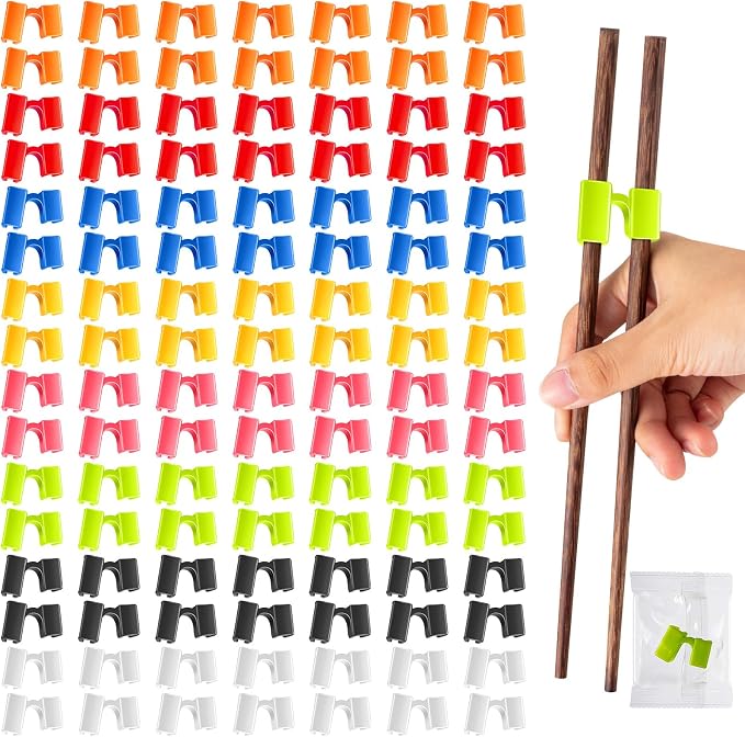 500 Pcs Reusable Chopsticks Helper Multicolor Plastic Practice Chopstick Trainer Hinges Connector Training Chinese Chop Non Slip Stick Helper for Adult Learner Beginner