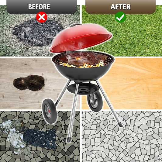 Fire Pit Mat - 37.8x39.4in Fireproof Blanket for Under Fire Pit, Compatible with Solo Stove, Heat Resistant Rug for Outside Indoor Wooden Deck Grass Lawn Protection - Black