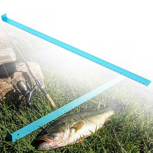 Zonon 2/15" x 2" x 48" Fish Measuring Board Anodized Aluminum Fish Ruler Blue Corrosion Resistant Boat Measuring Tool for Fishing Competition Fresh and Salt Water