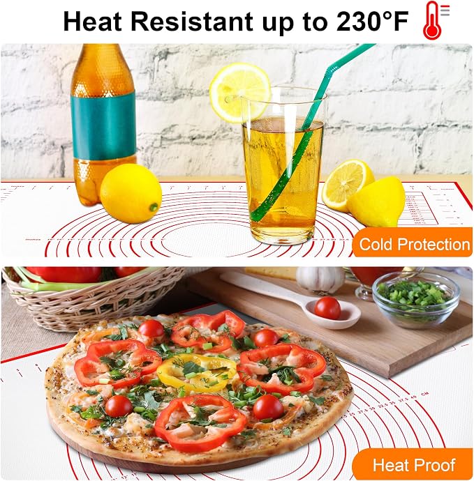 HOOMIL Silicone Baking Mat, 28"x20" | Food-Grade, BPA-free, Non-Stick,Non-Slip, Precision Measurements, Large, Easy to Store