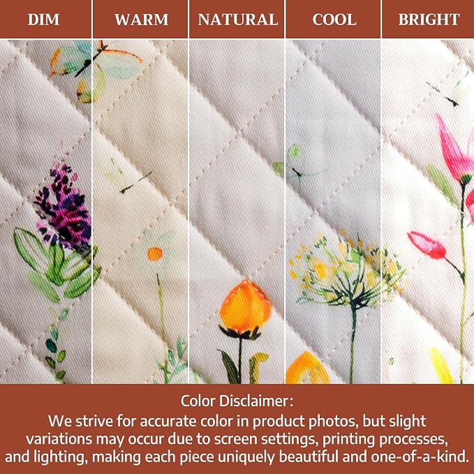 Maison d' Hermine Pot Holders 100% Cotton Potholders (8" x 8", Pack of 1) | Heat Resistant Hot Pads with Loop BBQ Cooking Baking Farmhouse Kitchen Handling Hot Pans Spring Summer - Botanical Fresh