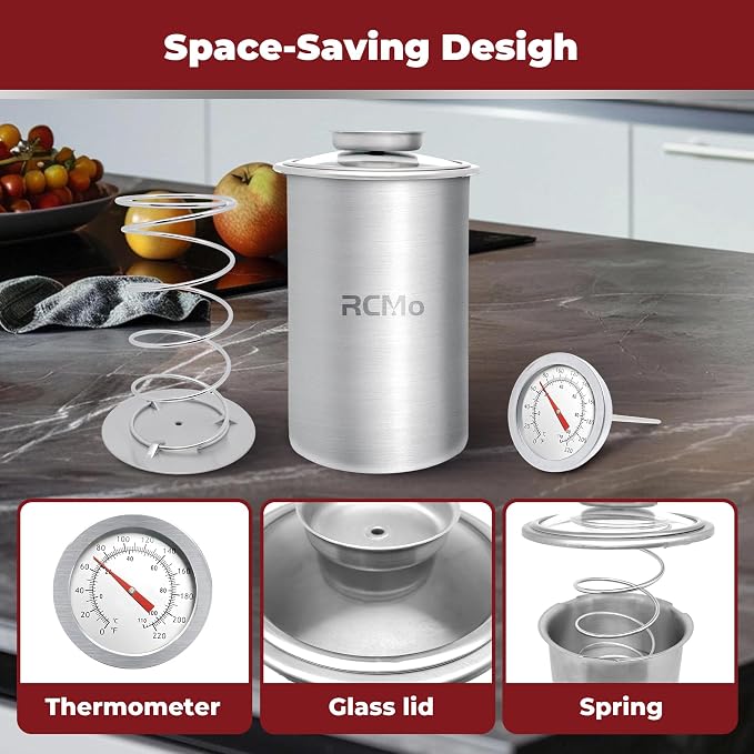 Deli Meat Press Mold for Ham Making Stainless Steel with Thermometer