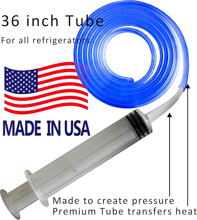 Frozen Water Line Tool - 36" - Made in USA - Unfreeze Your Refrigerator ice Maker Dispenser defroster Syringe