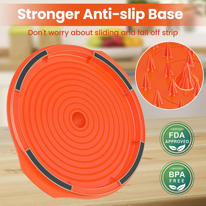 Chicken Shredder Tool Twist Large - Meat Shredders for Chicken Breast | 10'' Pro Visible Kitchen Gadgets Grinder Machine with Brush,Strong Anti-Slip Strip,Ergonomic Handle,BPA Free (Orange)
