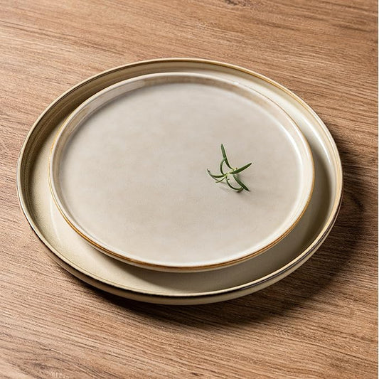 AmorArc Stoneware Dinnerware Sets,Round Reactive Glaze Ceramic Plates and Bowls Set,Highly Scratch Resistant | Dishwasher & Microwave Safe Dishes,Service for 6 (18pc)