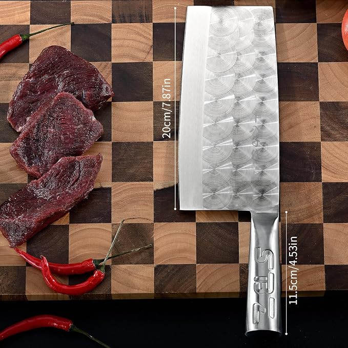 SHI BA ZI ZUO Meat Cleaver Knife, Heavy Duty Cleaver Bone Cleavers Professional Kitchen Vegetable Knife for Effortless Precision Slicing and Chopping