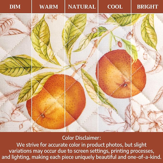 Maison d' Hermine Pot Holders 100% Cotton Potholders (8" x 8", Pack of 2) | Heat Resistant Hot Pads with Loop BBQ Cooking Baking Hotel Kitchen Handling Hot Pans Thanksgiving Christmas - Vintage Harvest