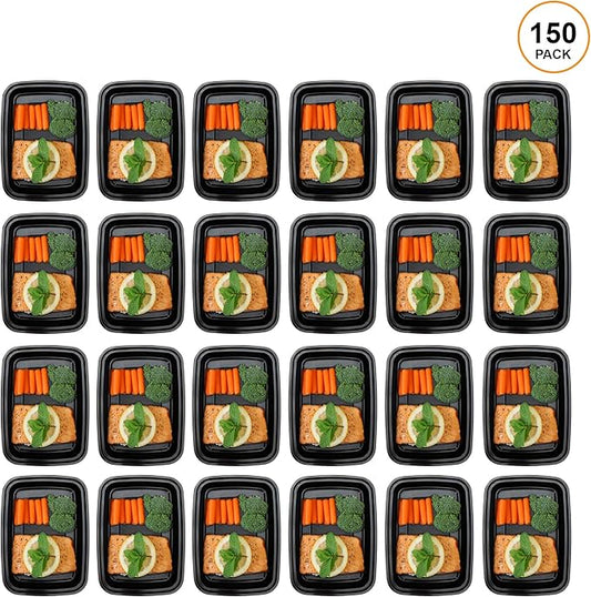 Freshware Meal Prep Containers 1 Compartment Food Storage Containers with Lids, Bento Box, BPA Free, Stackable, (16 oz), 150 count (Pack of 1)