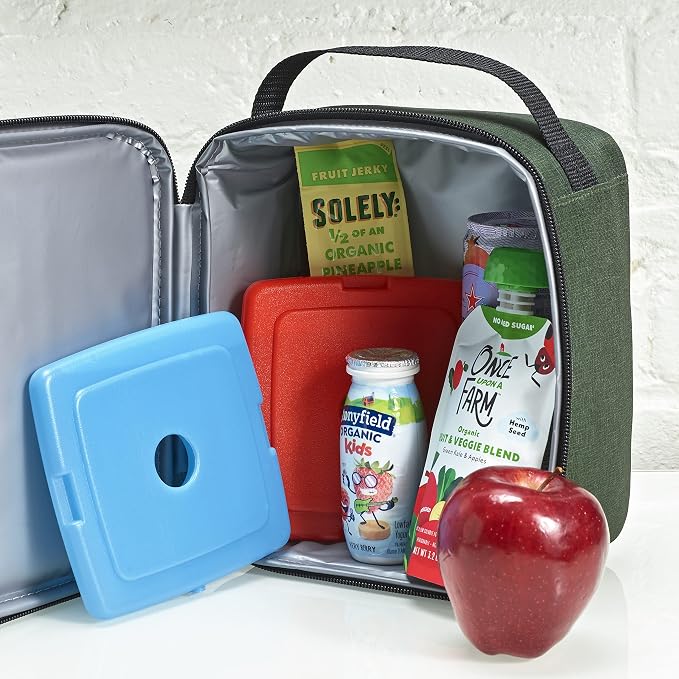 Cool Coolers by Fit + Fresh, 4 Pack Slim Ice Packs, Space Saving Reusable Ice Packs for Lunch Boxes or Coolers