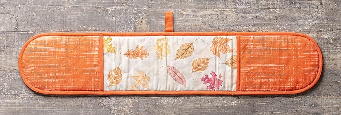 Maison d' Hermine Double Oven Mitts 100% Cotton Double Oven Glove (7"x35") | Heat Resistant BBQ Cooking Gloves with Loop Baking Kitchen Home Hotel Farmhouse Thanksgiving Christmas - Colours Of Autumn