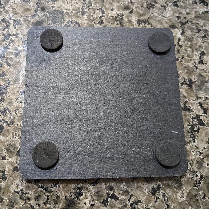 Rev Up Your Ride: V-Twin Engine Coasters for Bikers - Square Slate - Set of 4