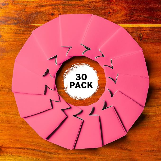 Blank Beer Can Coolers Sleeves (30-Pack) Soft Insulated Beer Can Coolies - HTV Friendly Plain Koolies in Bulk for Beer Cans & Bottles - Coolie Blanks for Vinyl Projects & Wedding Favors (Hot Pink)