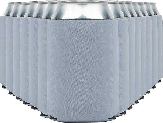 Blank Beer Can Cooler Sleeves (60-Pack) Soft Insulated Beer Can Coolies - HTV Friendly Blank Koolies in Bulk for Beer Cans & Bottles - Coolie Blanks for Vinyl Projects & Wedding Favors (Gray)