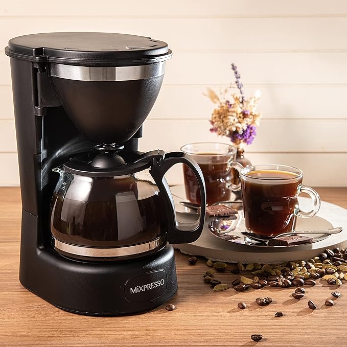 Mixpresso Drip Coffee Maker Coffee (6 Cups), Black