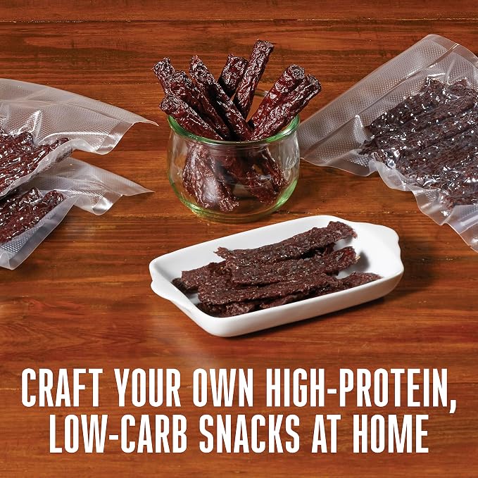 Weston Original Beef Jerky Gun Kit, Makes Flat and Round Snack Sticks, 1.5lbs Meat Capacity, With Sausage Funnel, 2 Nozzles, Stomper and Two Cleaning Brushes, Gifts for Men, Black (37-0150-W)