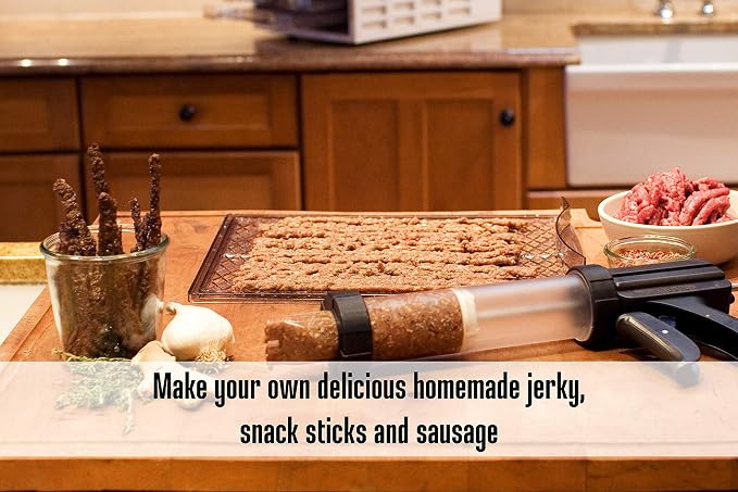 Weston Original Jerky Gun Jr , Plastic Tube Holds 1lb of Ground Meat, Dishwasher Safe,White