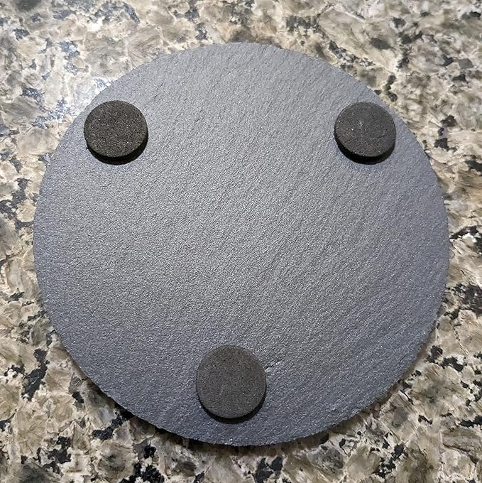 Gear Up Your Decor: Unique Motorcycle Coasters in Natural Slate - Round Slate - Set of 5
