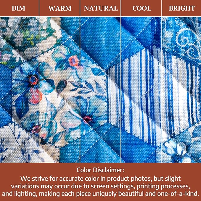 Maison d'Hermine Oven Gloves 100% Cotton Oven Mitt (7" x 13", Pack of 1) | With Loop Heat Resistant BBQ Cooking Gloves Baking Grilling Kitchen Handling Hot Pans Spring Summer - Summer Blues