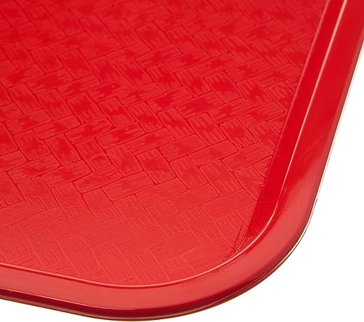 Carlisle FoodService Products CT121605 Café Standard Cafeteria/Fast Food Tray, 12" x 16", Red (Pack of 2)