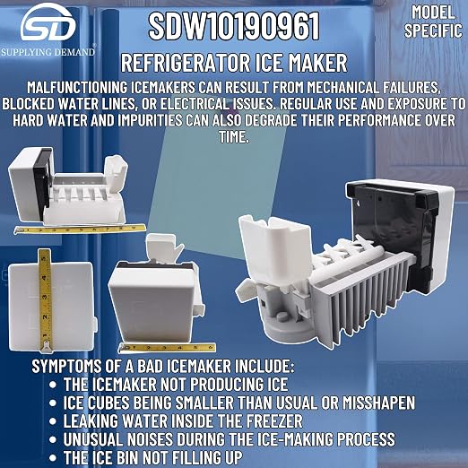Supplying Demand W10190961 W10122503 Refrigerator Ice Maker Replacement Model Specific Not Universal