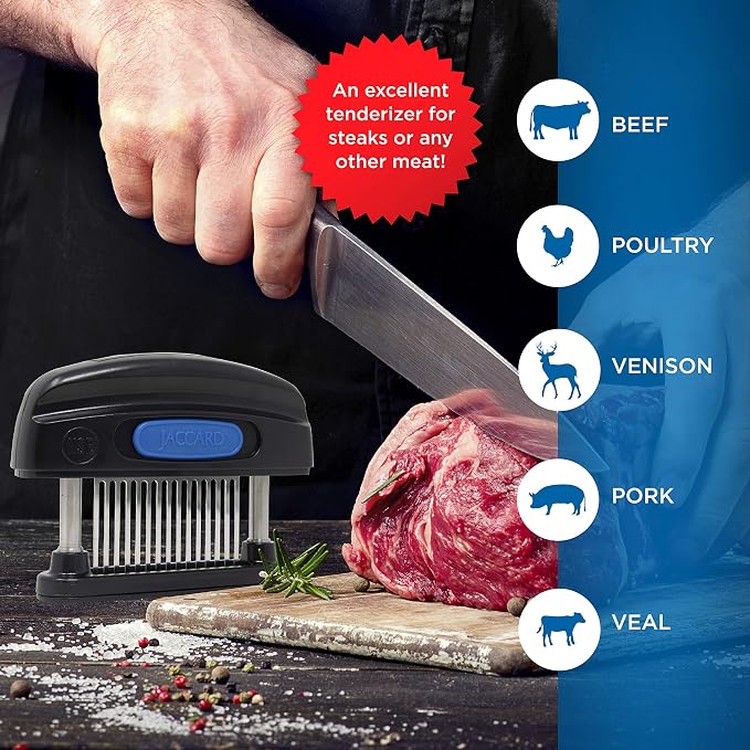 Jaccard JCS 15-Blade Meat Tenderizer, Simply Better Meat Tenderizer, Stainless Steel Columns/ Removable Cartridge, NSF Approved, Black