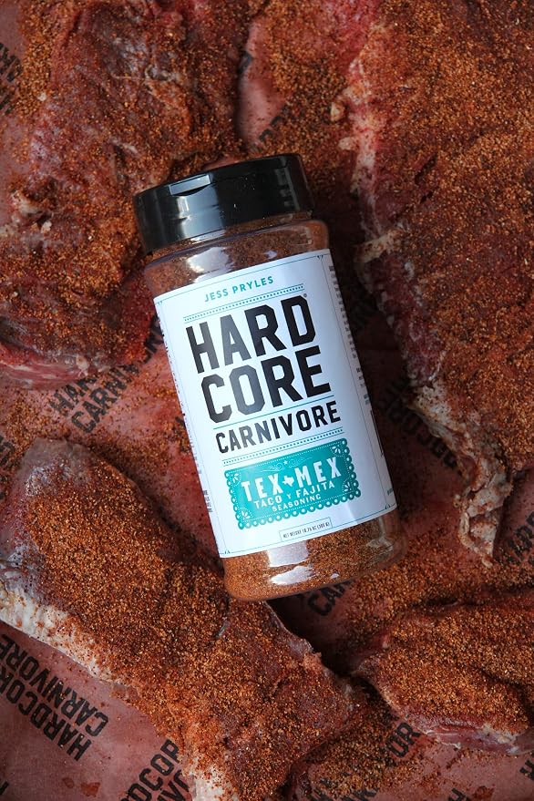 Hardcore Carnivore Tex Mex Grilling Seasoning, Taco & Fajita, 10.75oz | Texas-Made Spice Blend with Chili Powder, Cumin & Garlic - Great on Chicken, Beef, Nachos & Enchiladas MSG-Free & Gluten Free