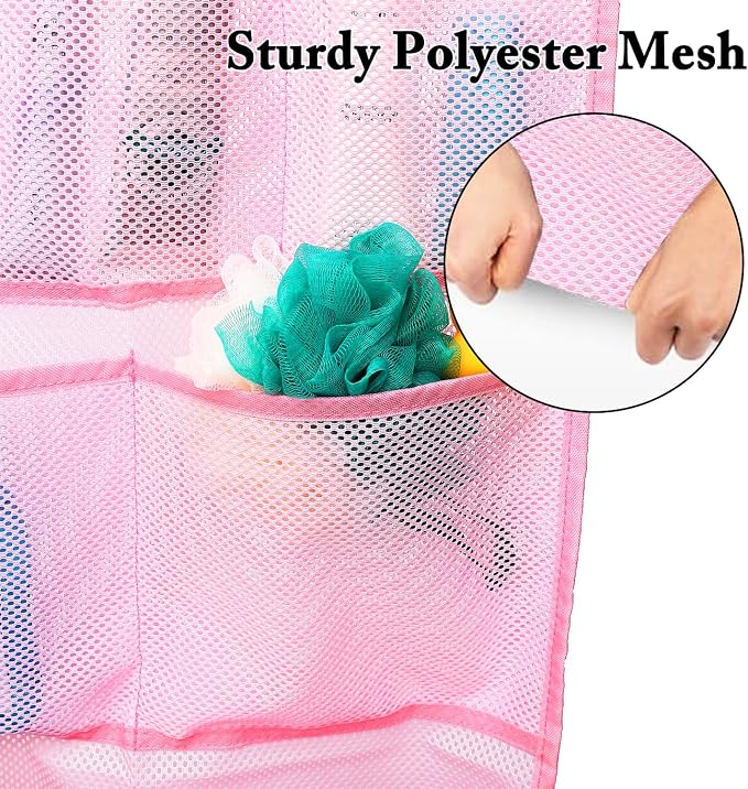 Fammart Mesh Shower Caddy Hanging, Quick-Drying Shower Organizer with 7 Pockets, Portable Bathroom Organizers and Storage for Shampoo, Soap, Loofah, Travel, and Cruise Essentials
