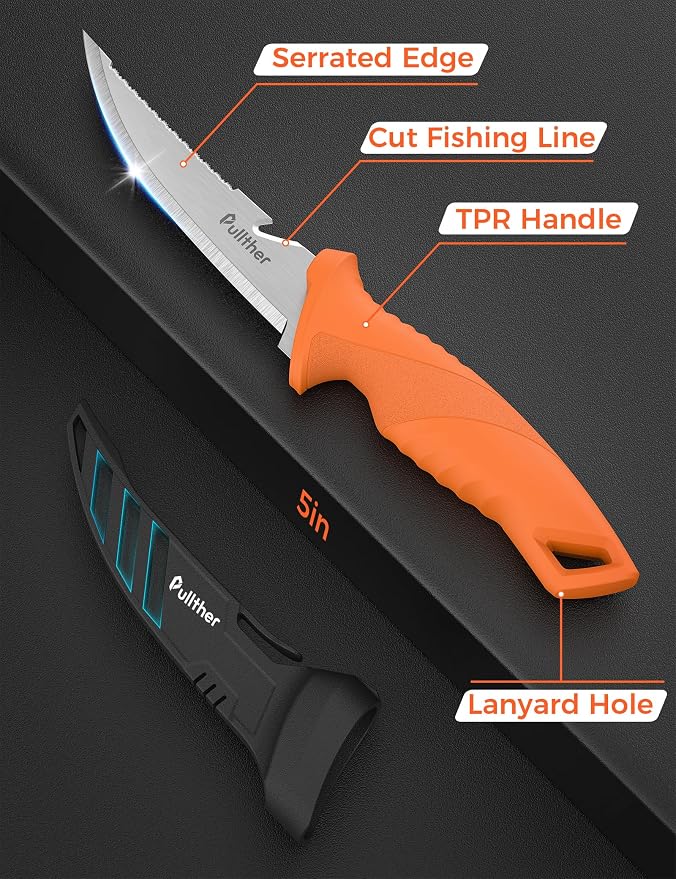 5 Inch Fishing Knife,Stainless Steel Fishing Bait Knife | Fishing Gear with Protective Sheath