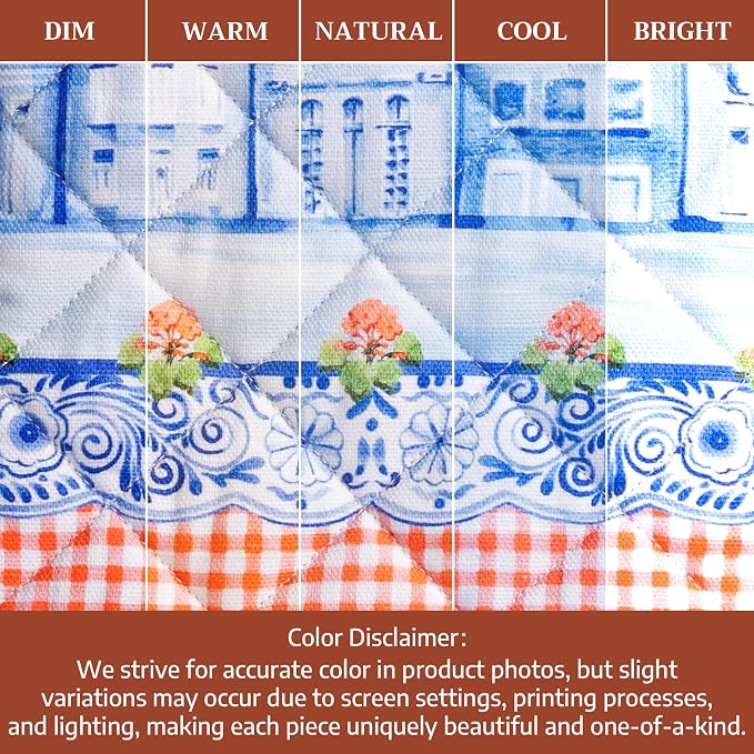 Maison d'Hermine Oven Gloves 100% Cotton Oven Mitt (7" x 13", Pack of 1) | With Loop Heat Resistant BBQ Cooking Gloves Baking Grilling Kitchen Handling Hot Pans Spring Summer - Amsterdam Canals