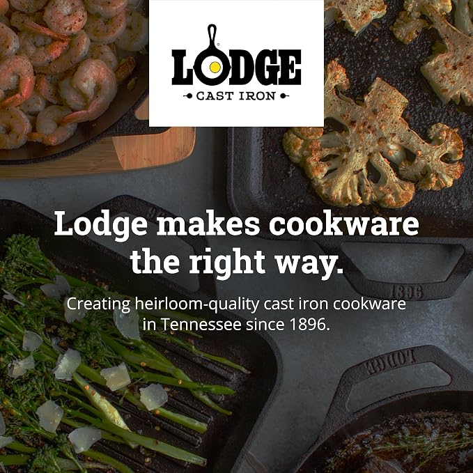Lodge 12 Inch Cast Iron Everyday Pan - Chef Collection - Use on Oven, Stove, Grill, or Fire - Easy to Clean - Cast Iron Pan with Lid - Durable Cookware